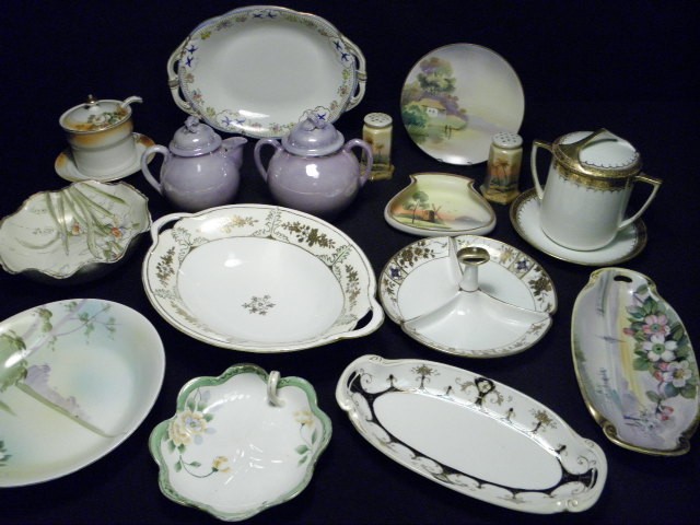 Assorted pieces of Nippon hand painted