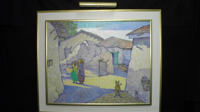 India painting on canvas depicting