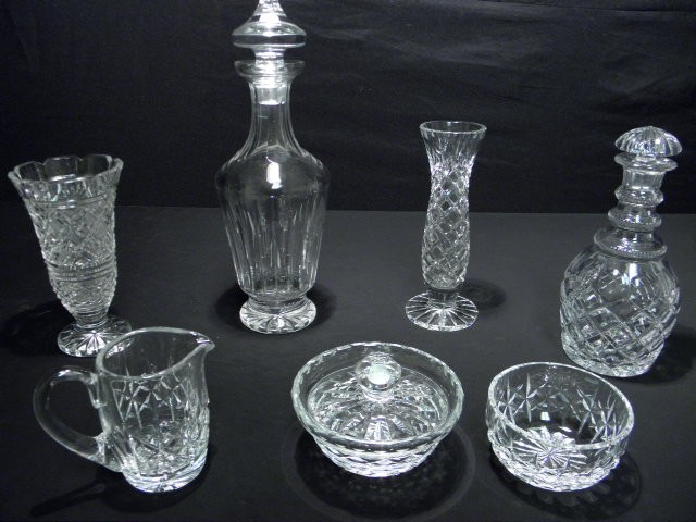 Seven Waterford and other cut crystal 16b473