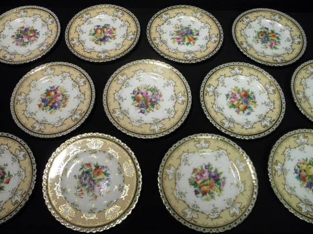 Twelve hand painted plates by Mintons 16b46f