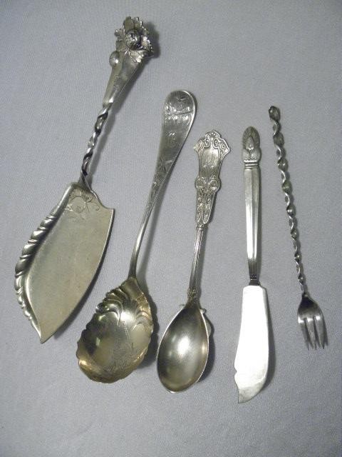 Assorted sterling silver serving