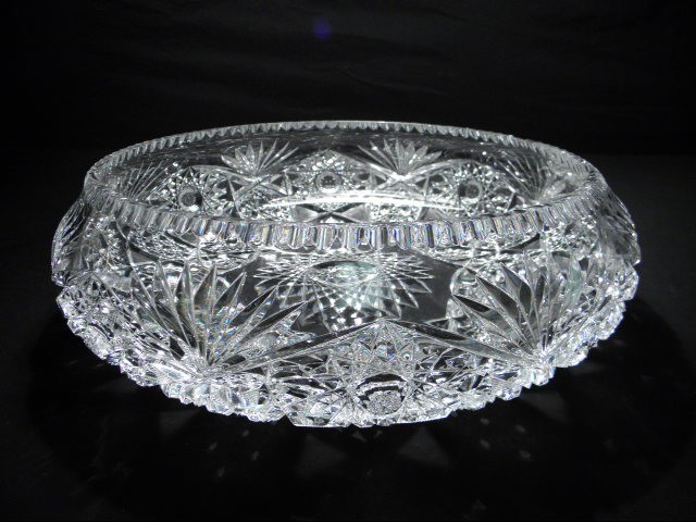 Heavy cut crystal center bowl.