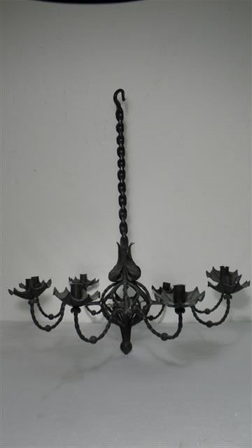 Heavy black wrought iron candelabra