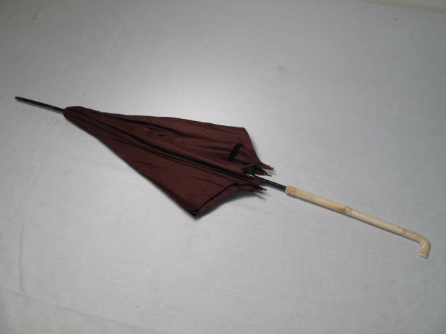 Antique brown silk parasol with 16b51e