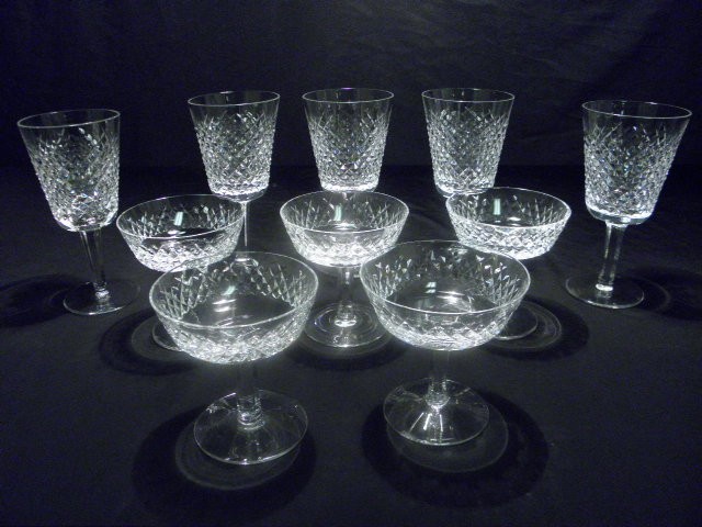 Waterford cut crystal stemware set.