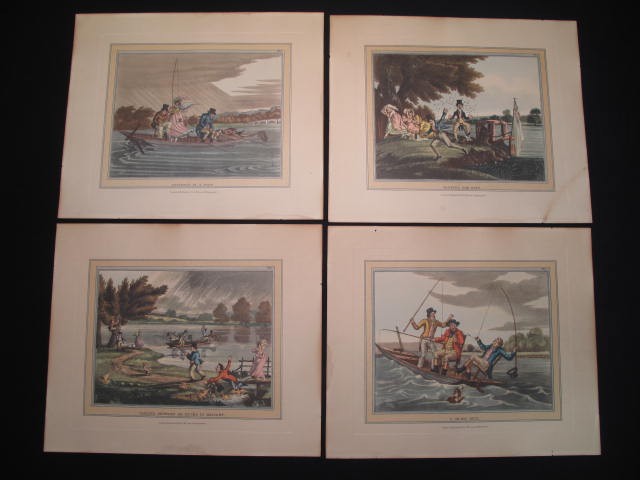 Four antique fishing humor original 16b539