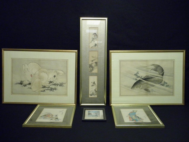 Six framed Japanese woodblock prints  16b536