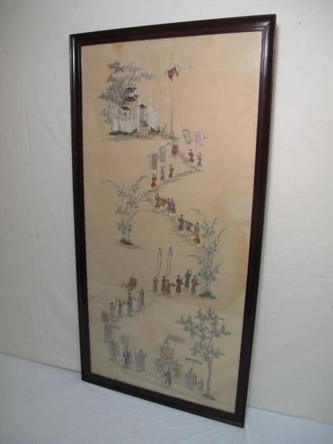 Antique Chinese silk embroidery  16b9a5