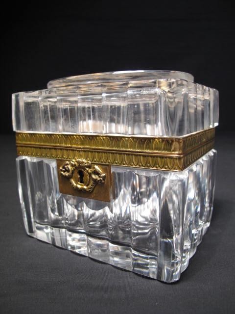 19th century crystal box with gilt