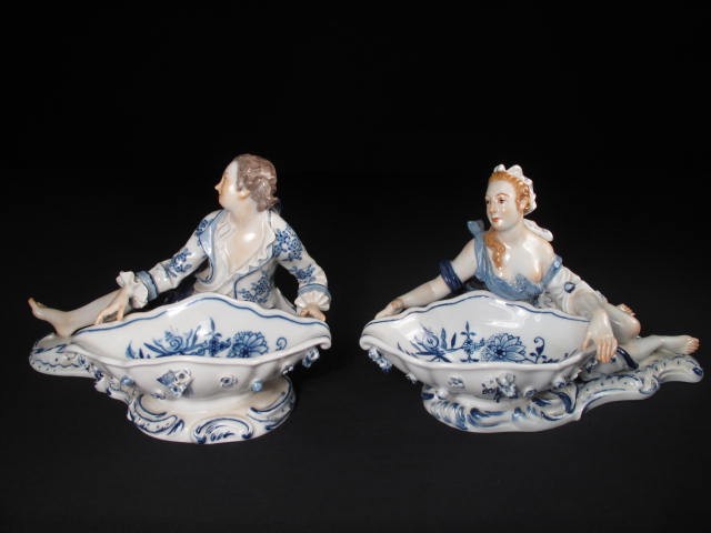 Meissen figural Sweetmeat dishes. One