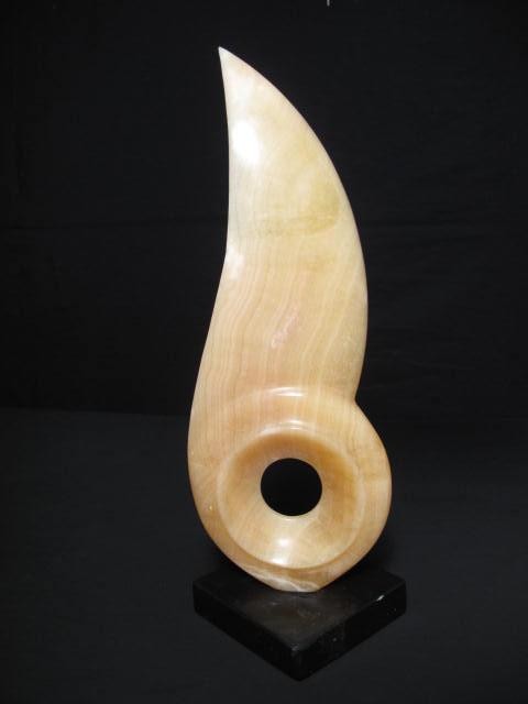Carved Agate stone abstract sculpture.