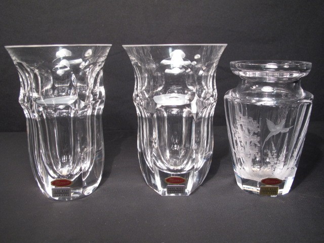 Three Moser art glass beakers  16ba21