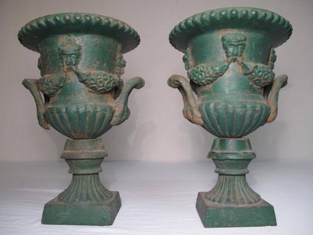 Pair of heavy cast iron garden