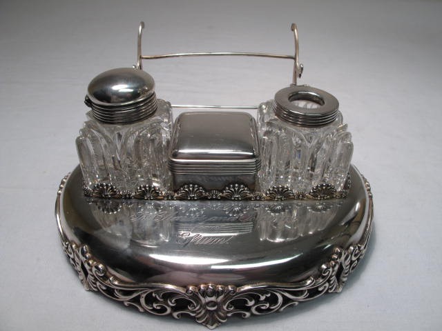 Sterling silver desk caddy with 16ba69