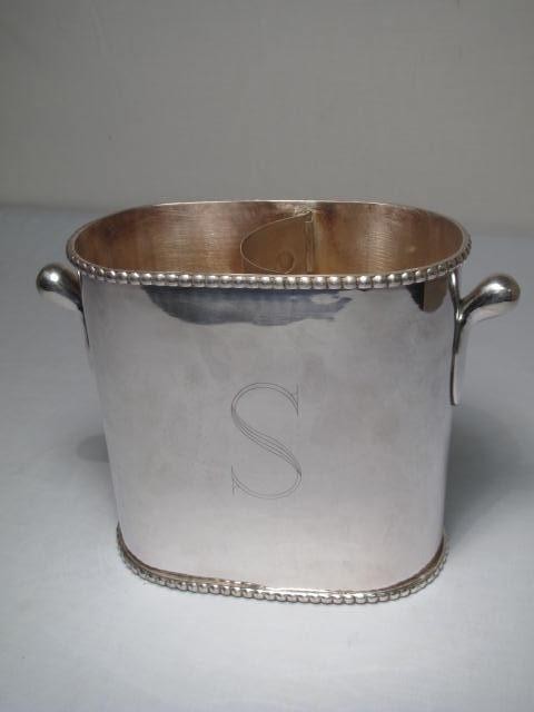 Silver plate wine chiller with