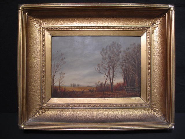 19th century oil on board painting