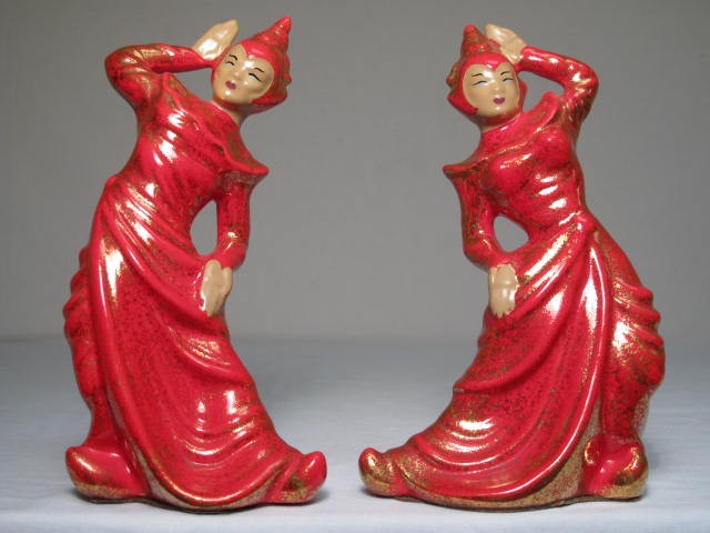 Pair mid-century figures in Siam