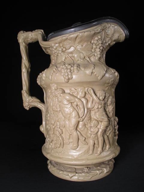 An impressive English ceramic ewer