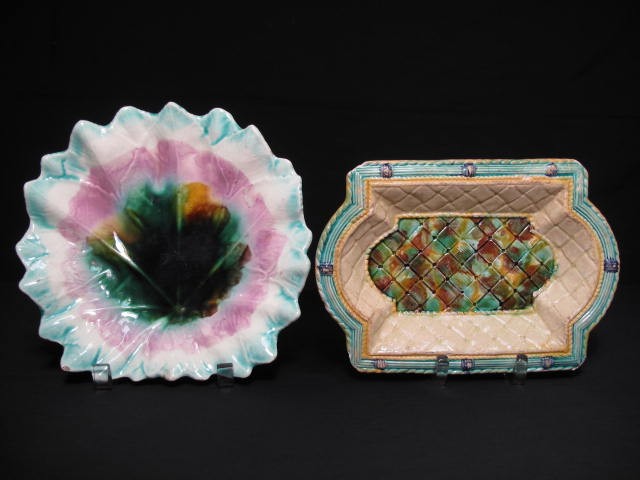 Two Majolica pottery bread trays.