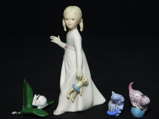 Lot of three Herend porcelain miniatures