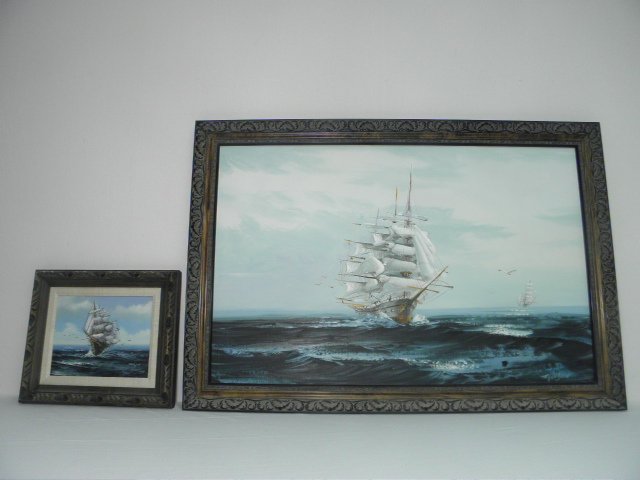 Two oil on canvas maritime paintings