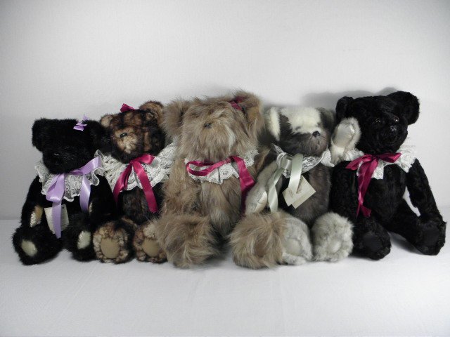 Lot of five Mother Grimms fur teddy