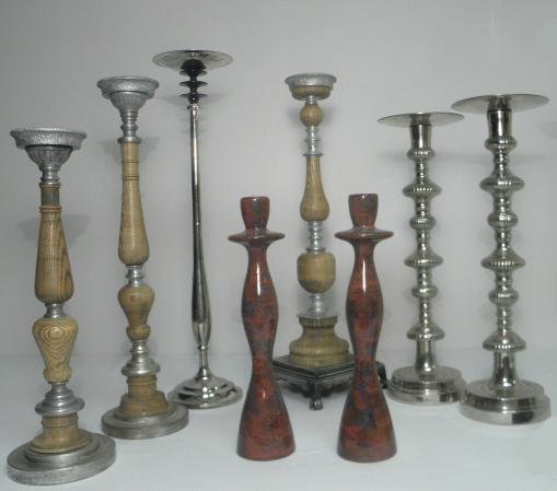 Lot of eight assorted candlesticks.