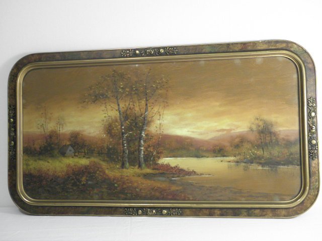 Framed Victorian pastel painting 16bc49