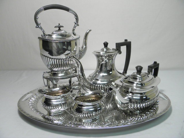 Sheffield silver plate 6 piece tea set.