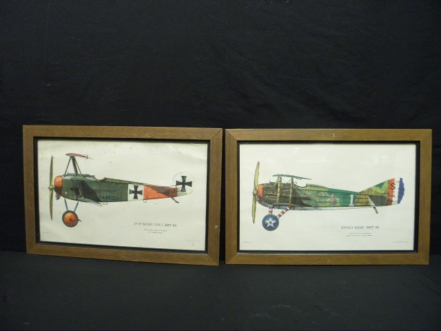 Pair of framed aviation prints.