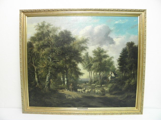 Oil on canvas painting signed JH  16998c