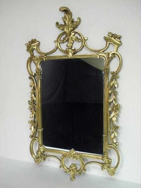 Ornately carved gold gilt mirror  16999b