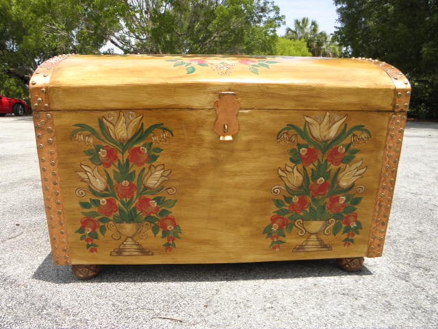 Large German hand painted floral