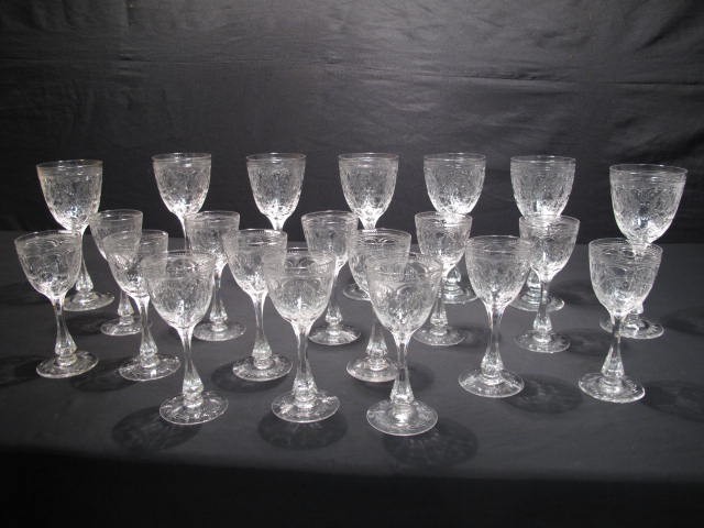 Fine cut and engraved crystal stemware