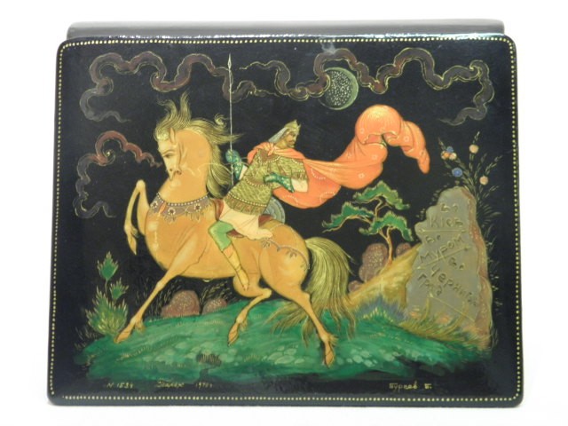 Russian Kholui lacquer box Dobrynya 1699b9