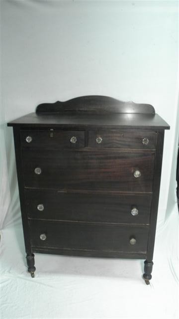 Tall five drawer oak dresser. Clear