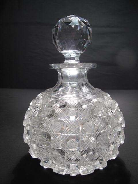 Cut crystal perfume scent bottle