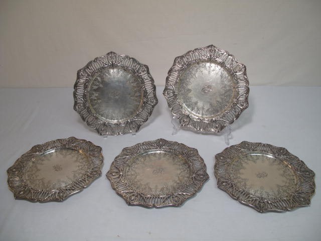 Set of five sterling silver reticulated 1699e8