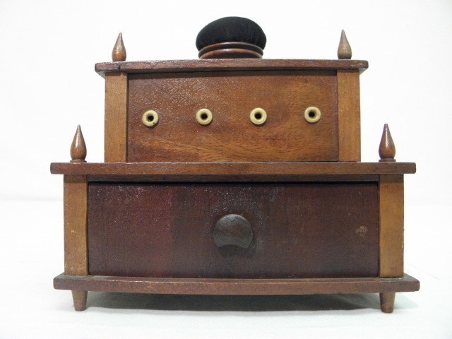 19th century wooden sewing box