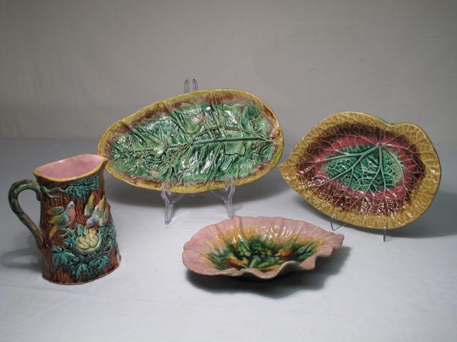 Lot of assorted Majolica art pottery