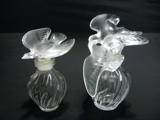 Two Lalique figural bird perfume