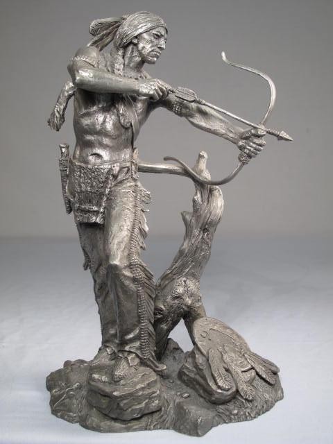 ''Sioux Hunter'' pewter figure