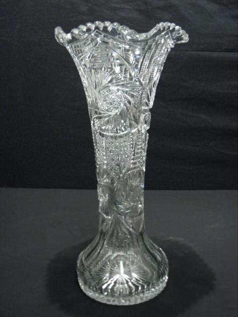 American brilliant cut crystal vase.