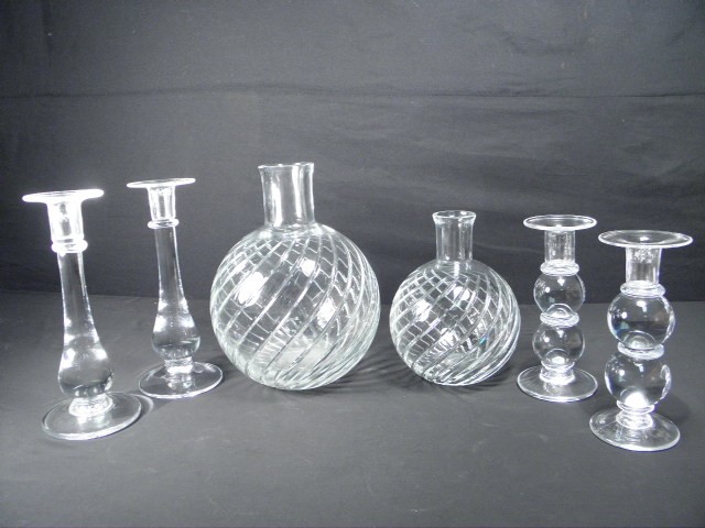 Two Baccarat crystal cut vases.