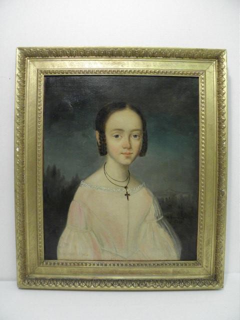 Oil on canvas painting of a young