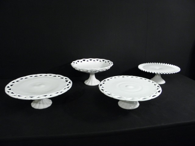 Lot of three milk glass cake stands 16d0d8