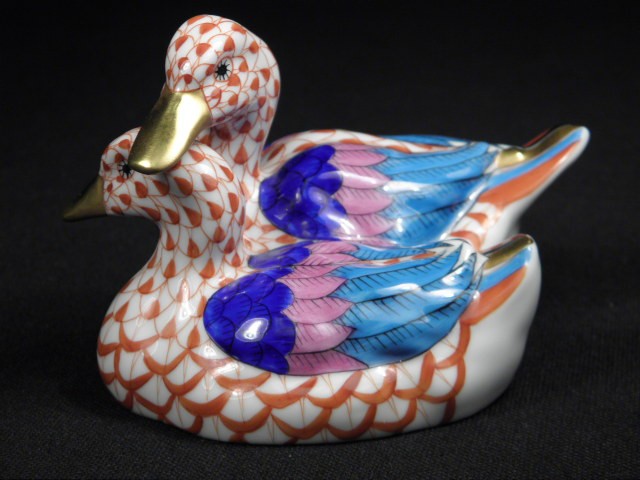 Herend porcelain fish net duck