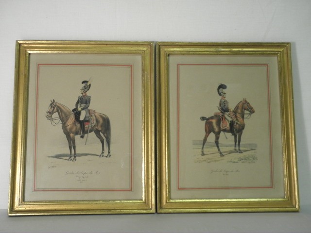 Pair of E Titeux hand colored 16d131