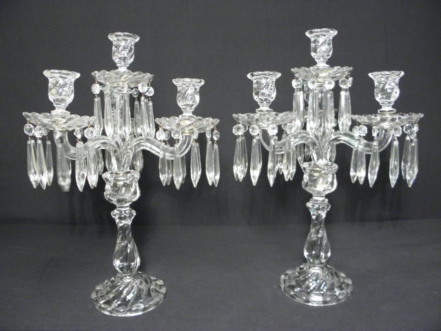 Pair of cast and cut crystal Baccarat 16d13c