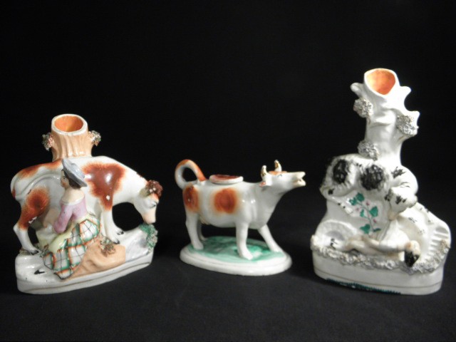 Lot of three Staffordshire 19th century